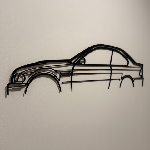 BMW E46 Coupe – designerska ozdoba ścienna z płyty HDF, dostępna w wielu kolorach i rozmiarach